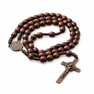 Wooden Bead Catholic Rosary
