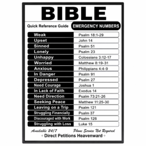 Bible Emergency Numbers Poster